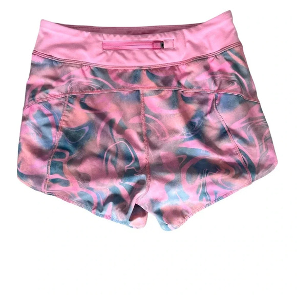 Athleta Girl Run the World 3” Pink/Gray Print, Size 12 - Picture 2 of 5